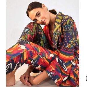 FARM Rio Multicolor Mixed Scarves Drawstring Pant